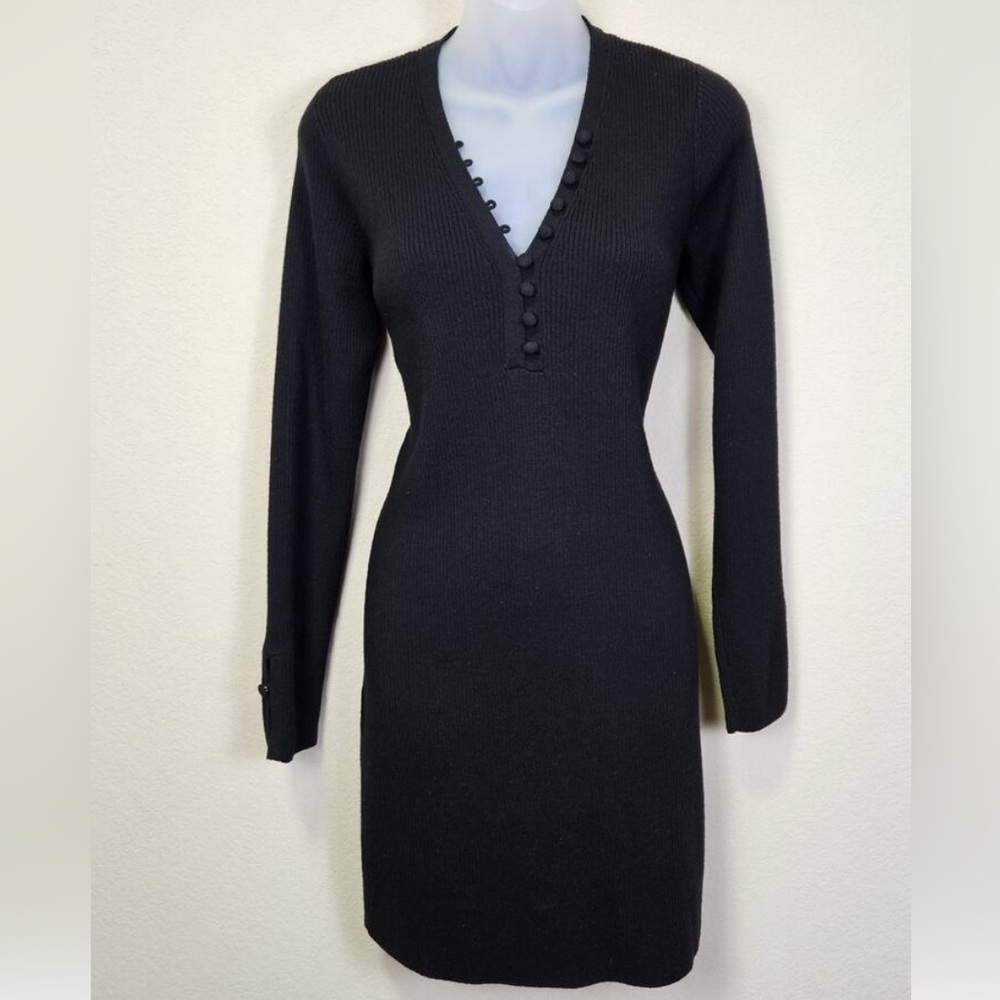 Club Monaco Evangah Black Knit Sweater Dress